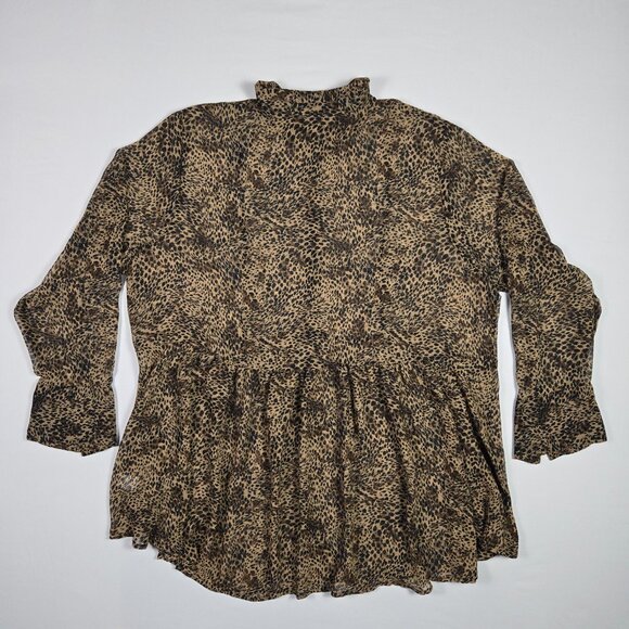 Lane Bryant Animal Print Tunic Top 22/24 Long Sleeve Boho Resort Casual - Picture 6 of 12